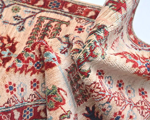16 Ft Light Brown Aryana Afghan Hand Knotted Veg Dye Wool Runner Rug